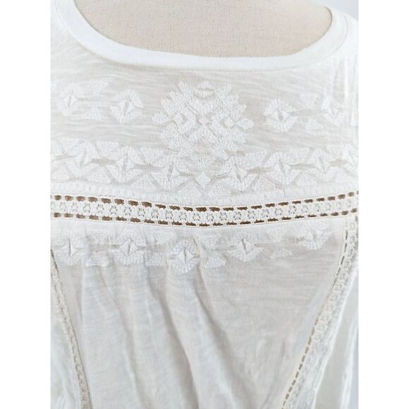 Sundance Women White Embroidered Cotton Blouse Size Medium - Picture 9 of 15